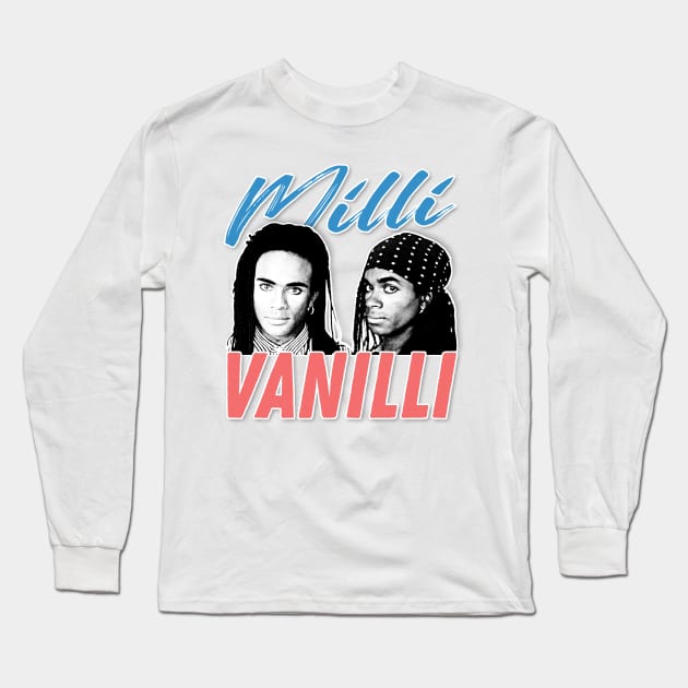 Milli Vanilli - Vintage Look Design Tribute Long Sleeve T-Shirt by DankFutura